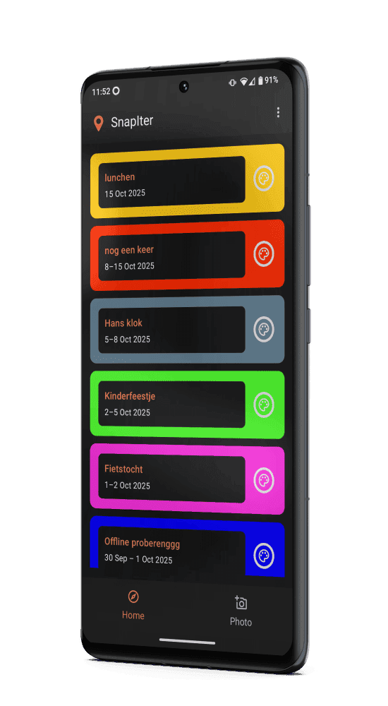 SnapIter App Mockup